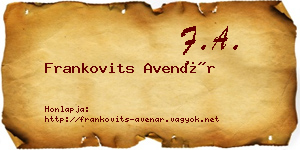 Frankovits Avenár névjegykártya